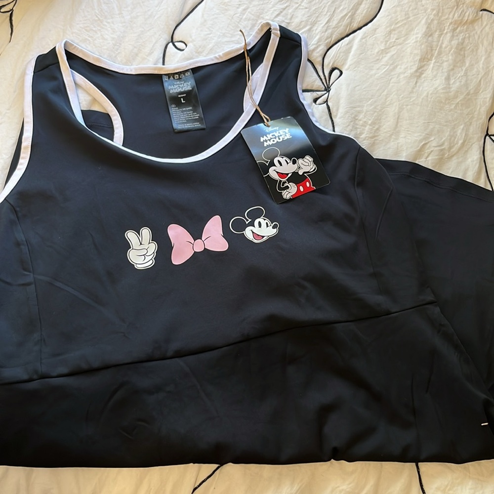 Disney Mickey Mouse Black dress with Pink Bow Graphics